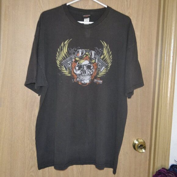 Harley Davidson Great Falls Montana Skull Graphic Tee T-shirt - Picture 9 of 9